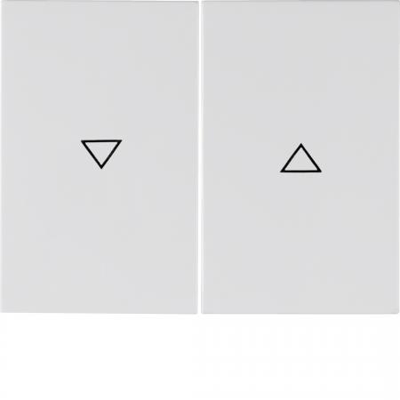 Berker 14357109 Wippen 2-fach mit Aufdruck Symbol Pfeil Serie K.1 polarweiß, glä