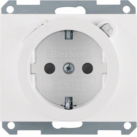 Berker 47087009 Steckdose SCHUKO m FI erh BS K.1 pw