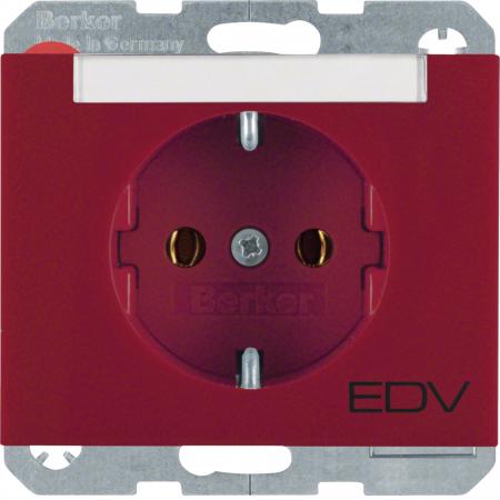 Berker 47397115 Steckdose SCHUKO m BF Aufdr K.1/K.5 rot