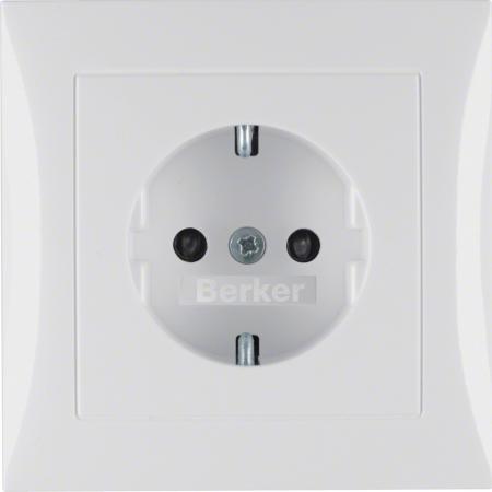 Berker 47228989 Steckd. SCHUKO m. Abpl erh BS S.1/B.x pw