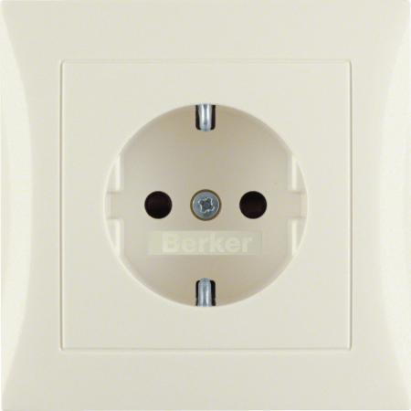 Berker 47228982 Steckd. SCHUKO m. Abpl erh BS S.1/B.x wß