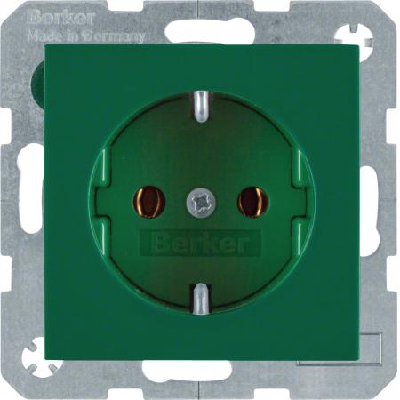 Berker 47438913 Steckdose SCHUKO S.1/B.x grün glänzend