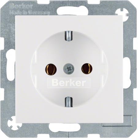 Berker 47438989 Steckdose SCHUKO S.1/B.3/B.7 polarweiß, glänzend