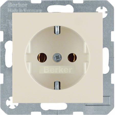 Berker 47438982 SCHUKO Unterputz Steckdose 1-fach Serie S.1/B.3/B.7 weiß, glänze