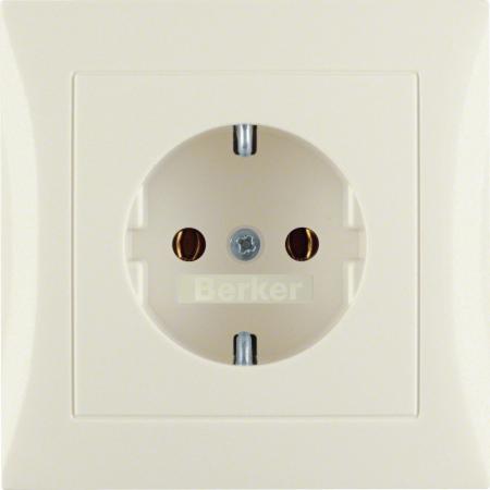 Berker 47428982 Steckd. SCHUKO m Abdeckplatte S.1/B.x we