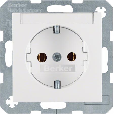 Berker 47508989 SCHUKO UP Steckdose 1-fach mit Beschriftungsfeld S.1/B.3/B.7 pol