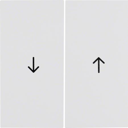 Berker 16258989 Wippe 2-fach mit Aufdruck Symbol Pfeil S.1/B.3/B.7 polarweiß, gl