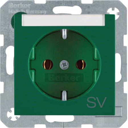 Berker 47508913 Steckd. SCHUKO m BF u Druck S.1/B.x grün