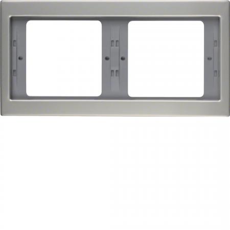 Berker 13637004 Rahmen 2-fach waagerecht, Serie K.5, Edelstahl, Metall mattiert