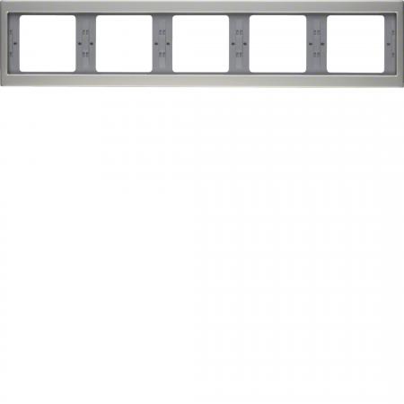 Berker 13937004 Rahmen 5fach waag K.5 Edelstahl rostfrei