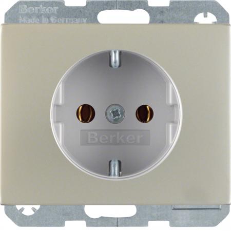 Berker 47157004 SCHUKO Unterputz Steckdose 1-fach, K.5, Edelstahl, Metall mattie