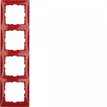 Berker 10148962 Rahmen 4fach S.1 rot glänzend