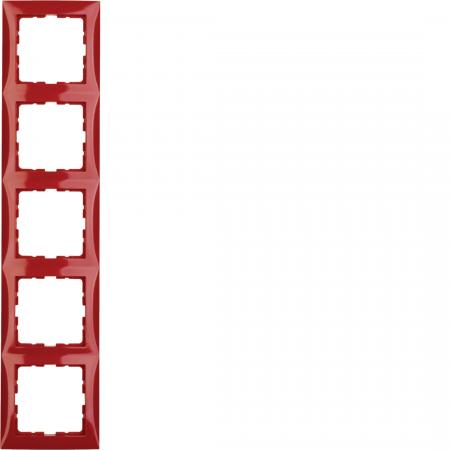 Berker 10158962 Rahmen 5fach S.1 rot glänzend
