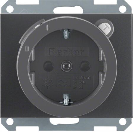 Berker 47087006 Steckdose SCHUKO m FI erh BS K.1 anthr