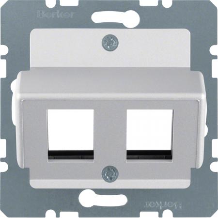 Berker 14641404 Zentralplatte f Krone Mod Jacks ZPS alu