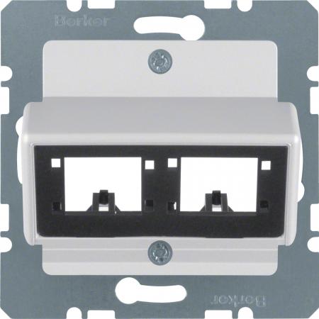 Berker 14721404 Zentralplatte f 1o2 Einz.mod Re+DeMa alu