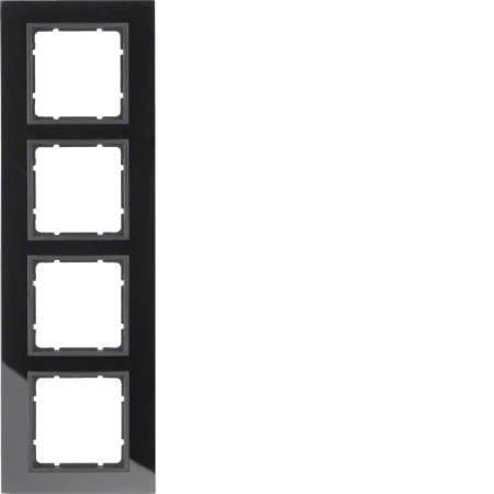 Berker 10146616 Rahmen 4fach B.7 Glas schwarz