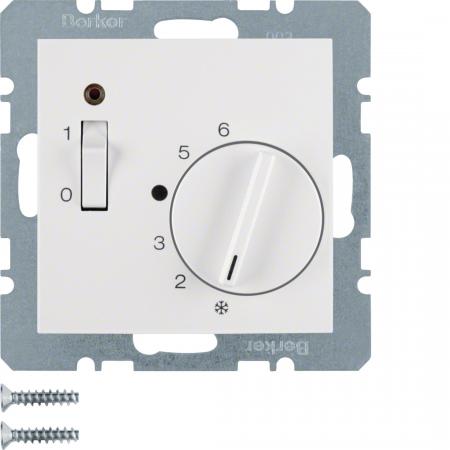 Berker 20301909 Temp.-Regler mit Öffner, Z.-Stk., Wippsch. u. LED S.1/B.3/B.7 po