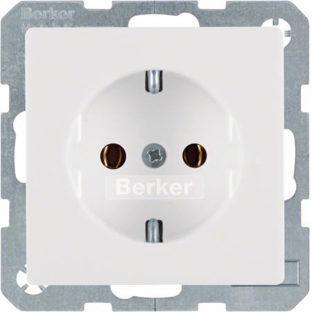 Berker 47436089 Steckdose SCHUKO Q.1/Q.3 polarweiß, samt