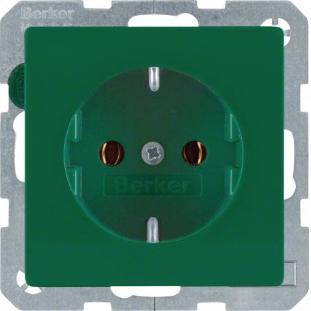 Berker 47436013 Steckdose SCHUKO Q.x grün samt