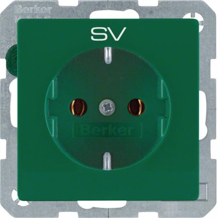 Berker 47436003 Steckdose SCHUKO m Druck Q.x grün sa