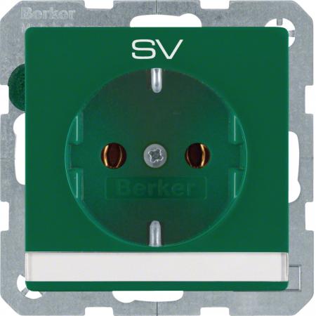 Berker 47506013 Steckdose SCHUKO m BF u Druck Q.x grün