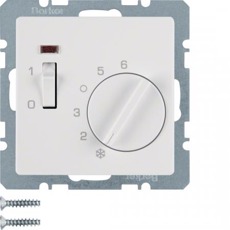 Berker 20306089 Temperaturregler mit Öffner, Z.-Stk., Wippschalter und LED Q.x p