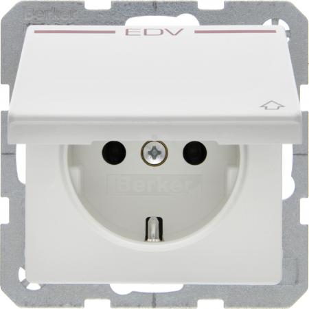 Berker 47516059 Steckdose SCHUKO m KD Druck rot Q.x pw