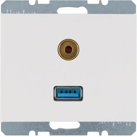 Berker 3315397009 USB/3,5 mm Audio Steckdose K.1 pw