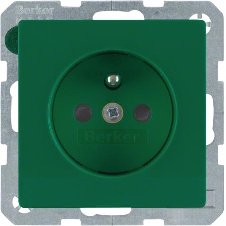 Berker 6768766013 Steckdose m SK-Stift erh BS Q.x grün