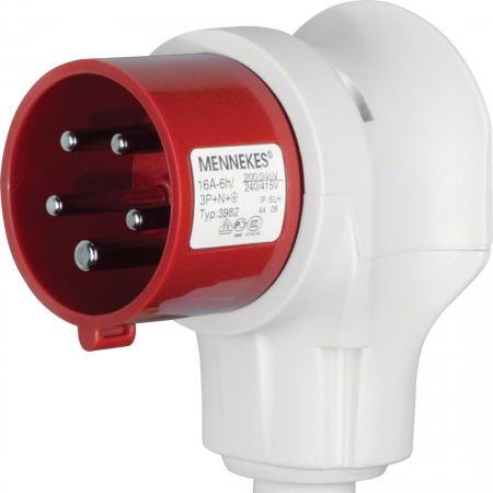 Berker 578001 CEE Winkelstecker 5Pol 16A grau/rot