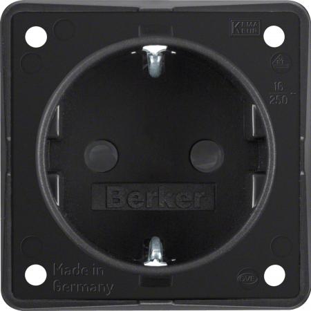Berker 947792503 Steckdose SCHUKO eh BS schwarz matt