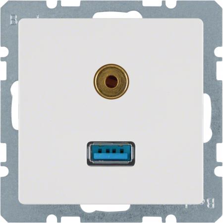 Berker 3315396089 USB,5 mm Audio Steckdose Q.x pw