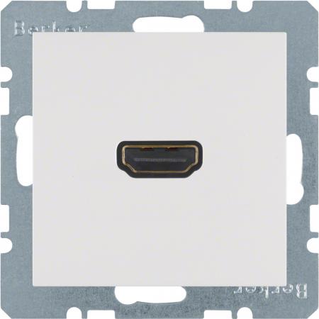 Berker 3315438989 HDMI Steckdose, Dose mit 90°-Steckanschluss S.1/B.3/B.7 polarw