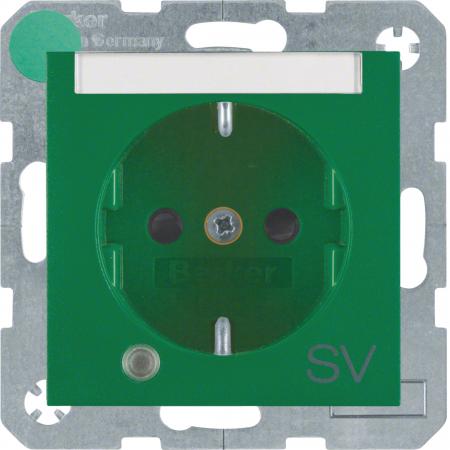 Berker 41101913 Steckdose SCHUKO LED BSF BS S1/B3/7 grün