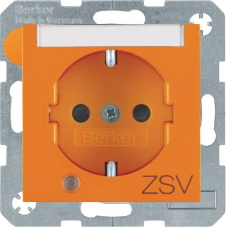 Berker 41108914 Steckd. SCHUKO LED BSF EHBS S.1/B.x oran