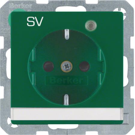 Berker 41106013 Steckdose SCHUKO LED BSF erh BS Q.x grü