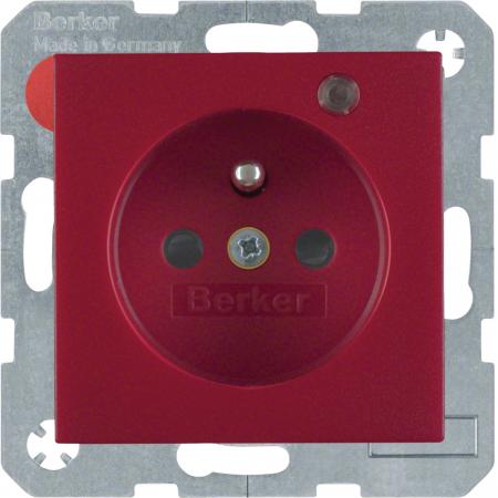 Berker 6765091915 Steckdose m SK-Stift LED S.1/B.3/B.7 rot