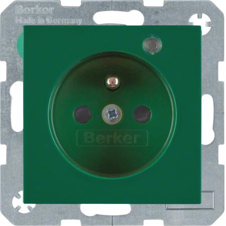 Berker 6765098913 Steckdose m SK-Stift LED S.1/B.3/B.7 grü