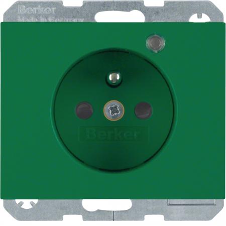 Berker 6765097013 Steckdose m SK-Stift LED erh. BS K.1 grü