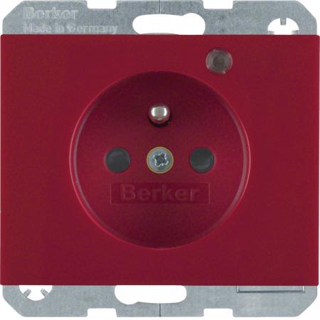 Berker 6765097015 Steckdose m SK-Stift LED erh. BS K.1 rot