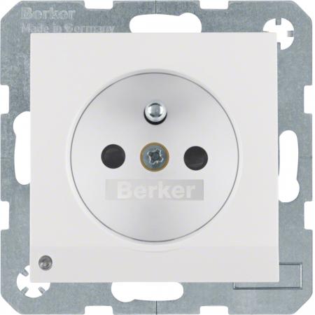 Berker 6765108989 Steckdose m SK-Stift LED S.1/B.x pw glän