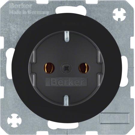 Berker 41432045 Steckdose SCHUKO R.1/R.3 schwarz glänz