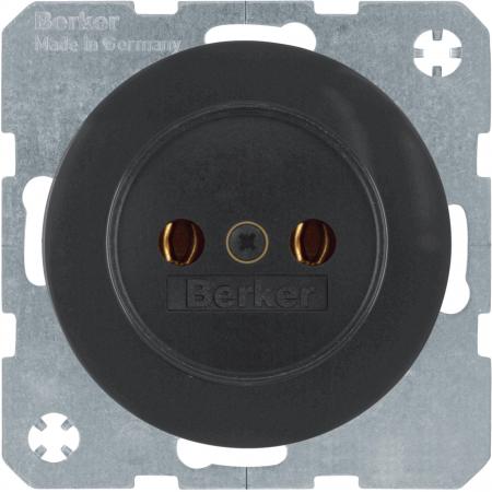 Berker 6167032045 Steckdose ohne SK R.1/R.3 schwarz glänz
