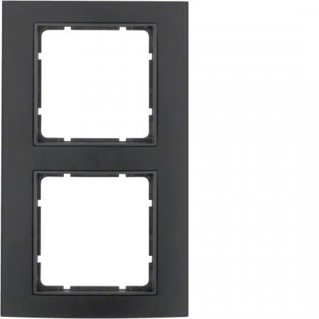 Berker 10123005 Rahmen 2-fach Serie B.3 Alu, schwarz/anthrazit
