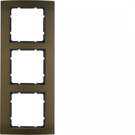 Berker 10133001 Rahmen 3fach B.3 Alu, braun/anthrazit