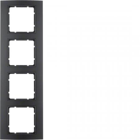 Berker 10143005 Rahmen 4fach B.3 Alu schwarz/anthrazit