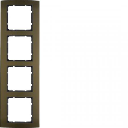 Berker 10143001 Rahmen 4fach B.3 Alu, braun/anthrazit
