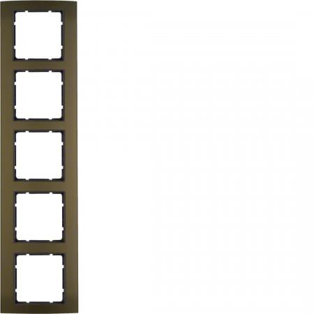 Berker 10153001 Rahmen 5fach B.3 Alu, braun/anthrazit