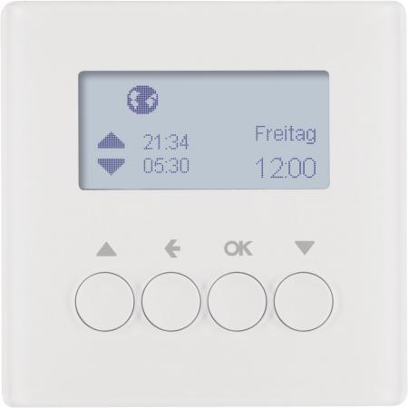 Berker 85741129 Jalousie-Schaltuhr Serie Q.x polarweiß, samt, Jalousiesteuerung